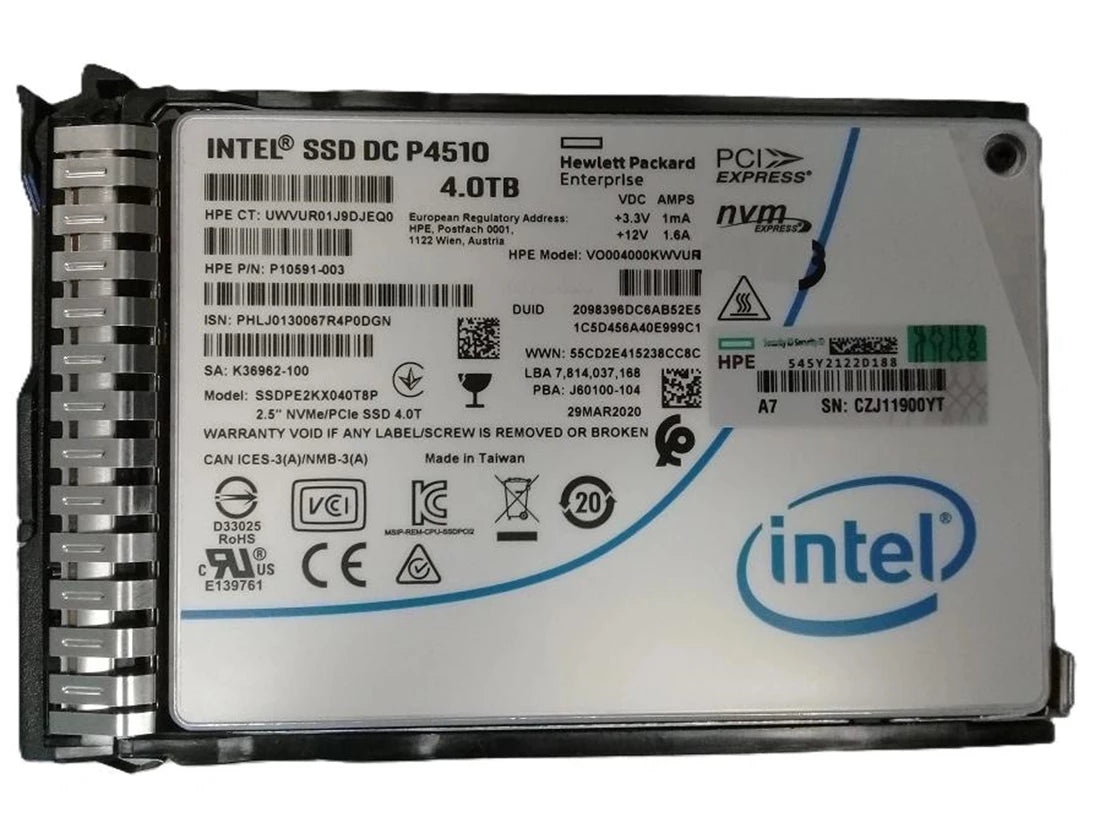HPE P10591-003 Read Intensive SSD 4 TB Pci Express x4 (NVMe) New F/s | USED