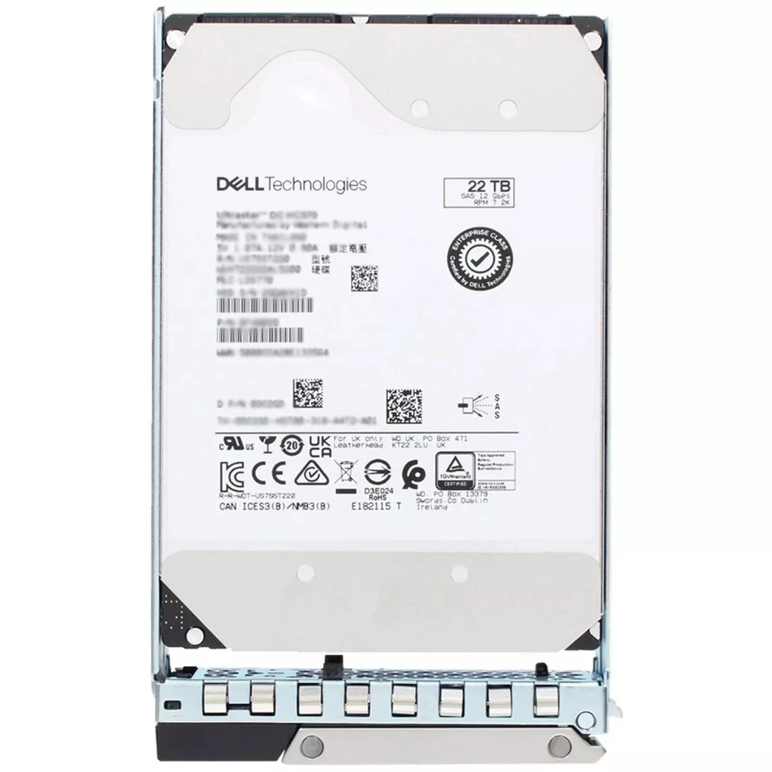 Dell 400-BRRP 22TB 7.2K Ultrastar DC HC570 SAS-12Gbps 512e 512MB 3.5inch Hot-Plug Hdd | USED
