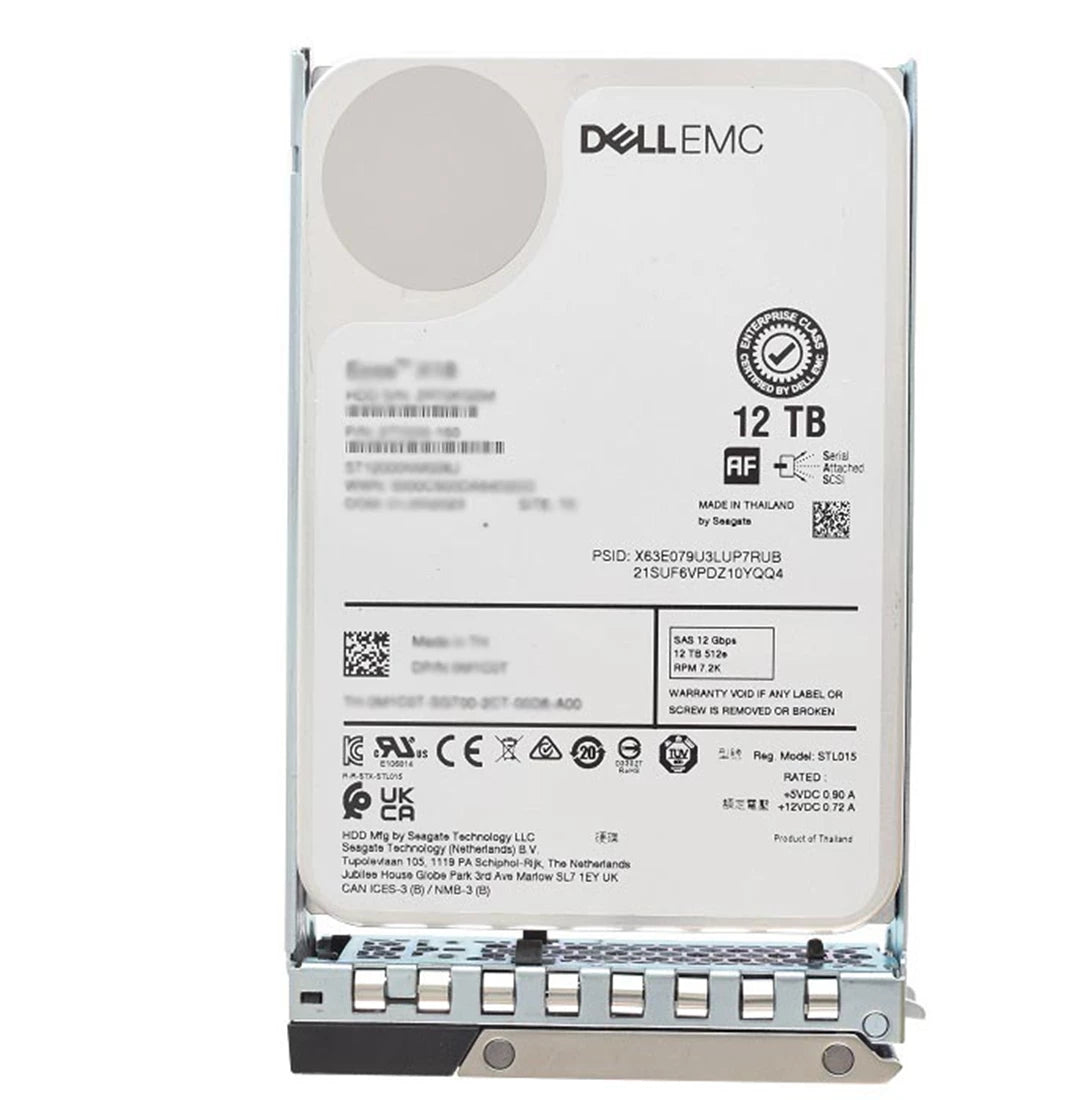 Dell 161-BCKY 12 To 7,2K NL SAS-12 Gbit/s 512e 256 Mo Disque dur 3,5 pouces enfichable à chaud | UTILISÉ