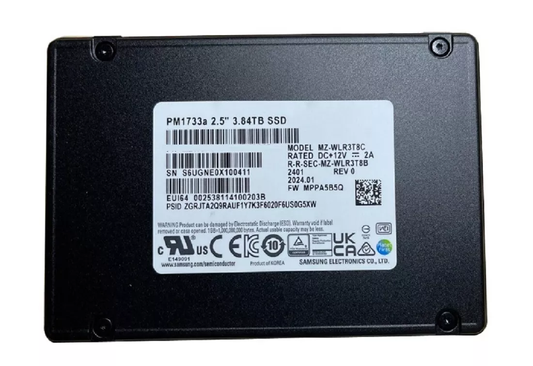 Brand New | Samsung PM1733 MZ-WLR3T8C SSD 3.84 TB PCIe 4.0 x4 (NVMe) Brand New