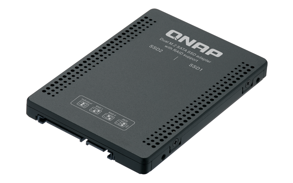 (NEW VENDOR) QNAP QDA-A2MAR 2.5" SATA to dual M.2 2280 SATA Drive Adapter