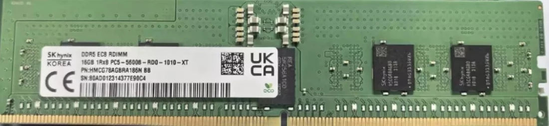 Hynix HMCG78AGBRA186N 16GB PC5-44800 DDR5-5600MT/s 1RX8 ECC メモリ 新品 |使用済み