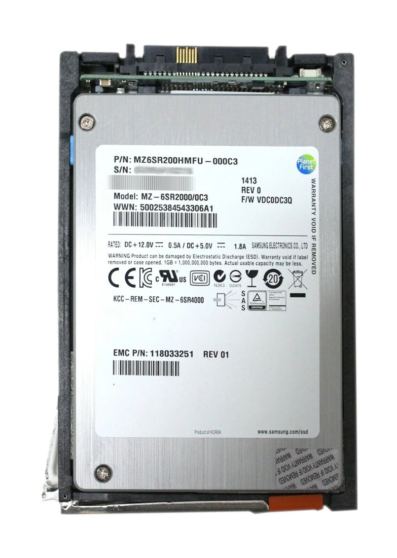 Refurbished | Samsung MZ6SR200HMFU-000C3 SM1625 200GB SAS 6Gbps 2.5-Inch SSD