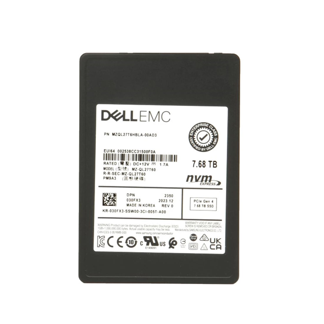 戴尔 30FX3 7.68TB PCIe Gen4 NVMe R-I TLC 2.5 英寸固态硬盘 |用过的 主图