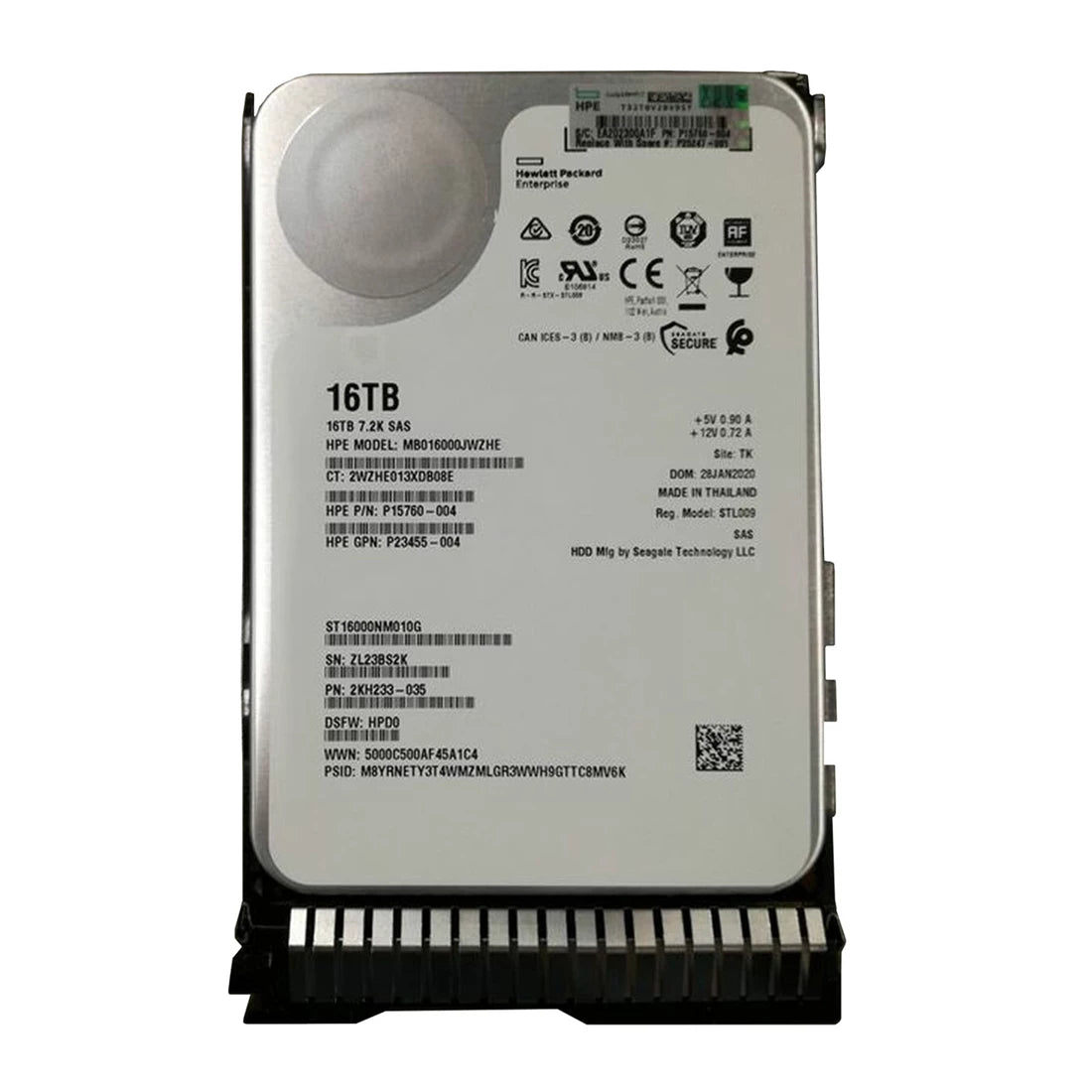 Disque dur HPE P23455-004 Business Critical Midline Helium 16 To SAS 12 Gb/s Nouveau F/s | UTILISÉ