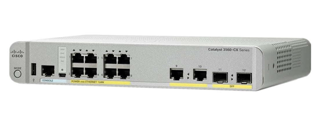 Cisco Catalyst WS-C3560CX-8PC-S Managed <tc>công tắc mạng</tc> 8 cổng Ethernet PoE+ | Đã qua sử dụng