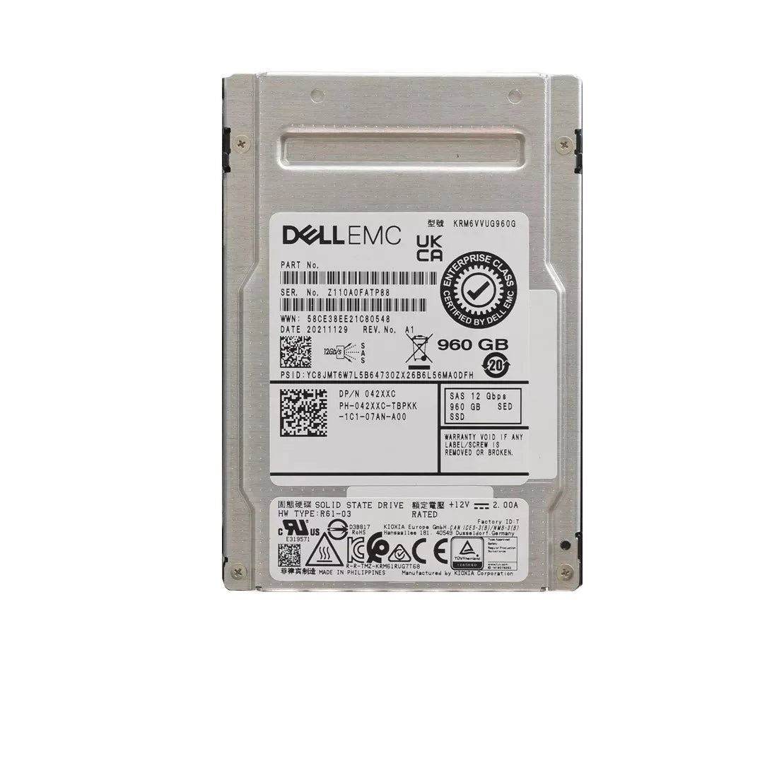 KIOXIA SDFGR56DAB02T 960gb SED SAS-12Gbps Mixed Use 3DWPD 2.5inch Hot Plug SSD | USED