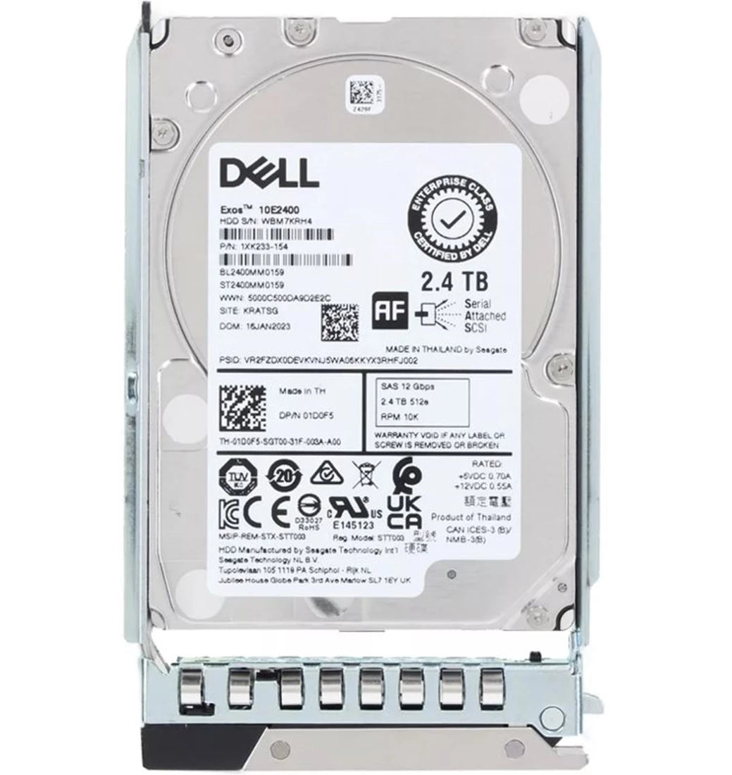 Dell 01D0F5 2.4TB 10K SAS-12Gbps 512e Ổ Cứng Cắm Nóng Có Khay | ĐÃ SỬ DỤNG