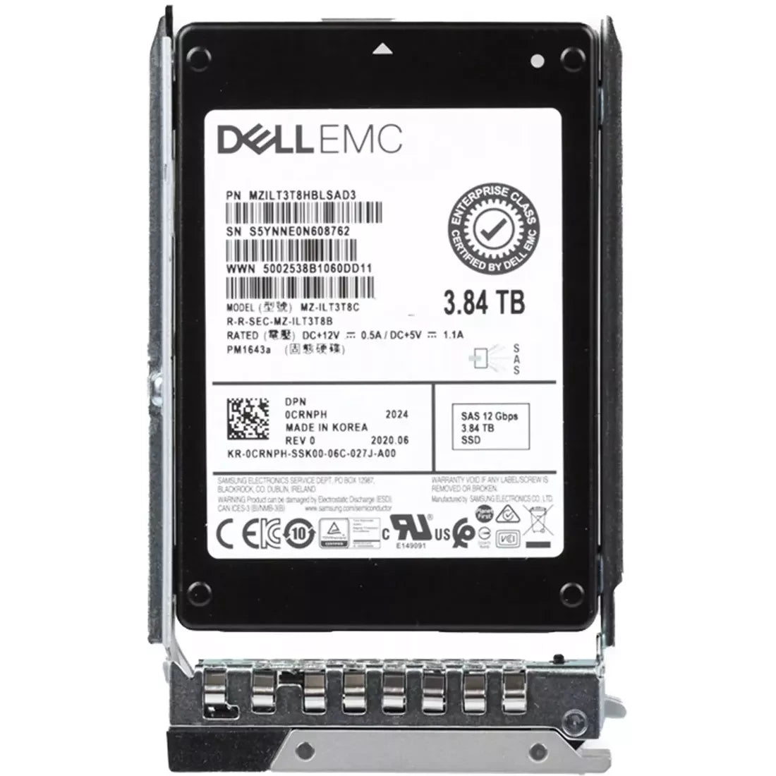 Dell 0CRNPH 3.84TB SAS-12Gbps Đọc SSD Tlc 2.5Inch chuyên sâu | ĐÃ SỬ DỤNG Hình ảnh chính