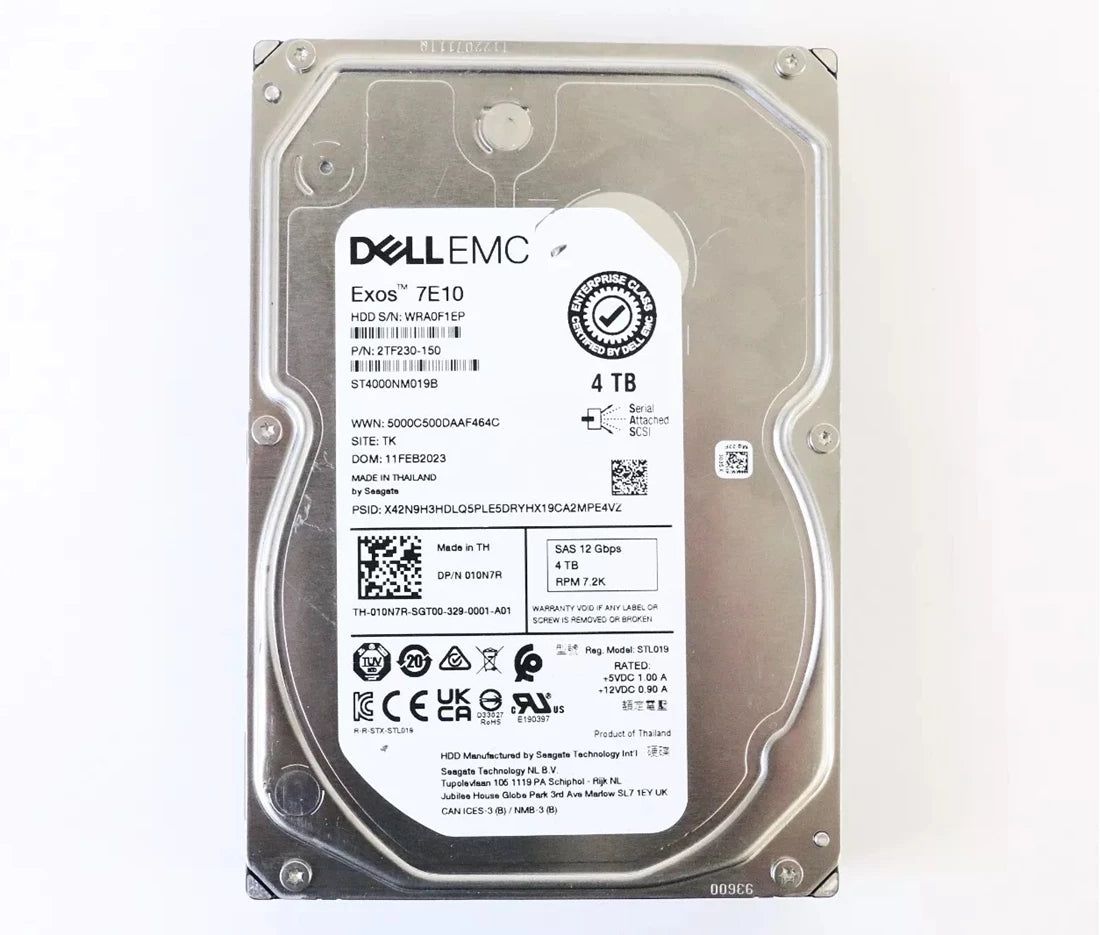Seagate ST4000NM019B Exos 7E10 4 TB 7,2 K SAS-12 Gbit/s 512n ISE 3,5 Zoll interne Festplatte Brandneu Dell OEM | GEBRAUCHT