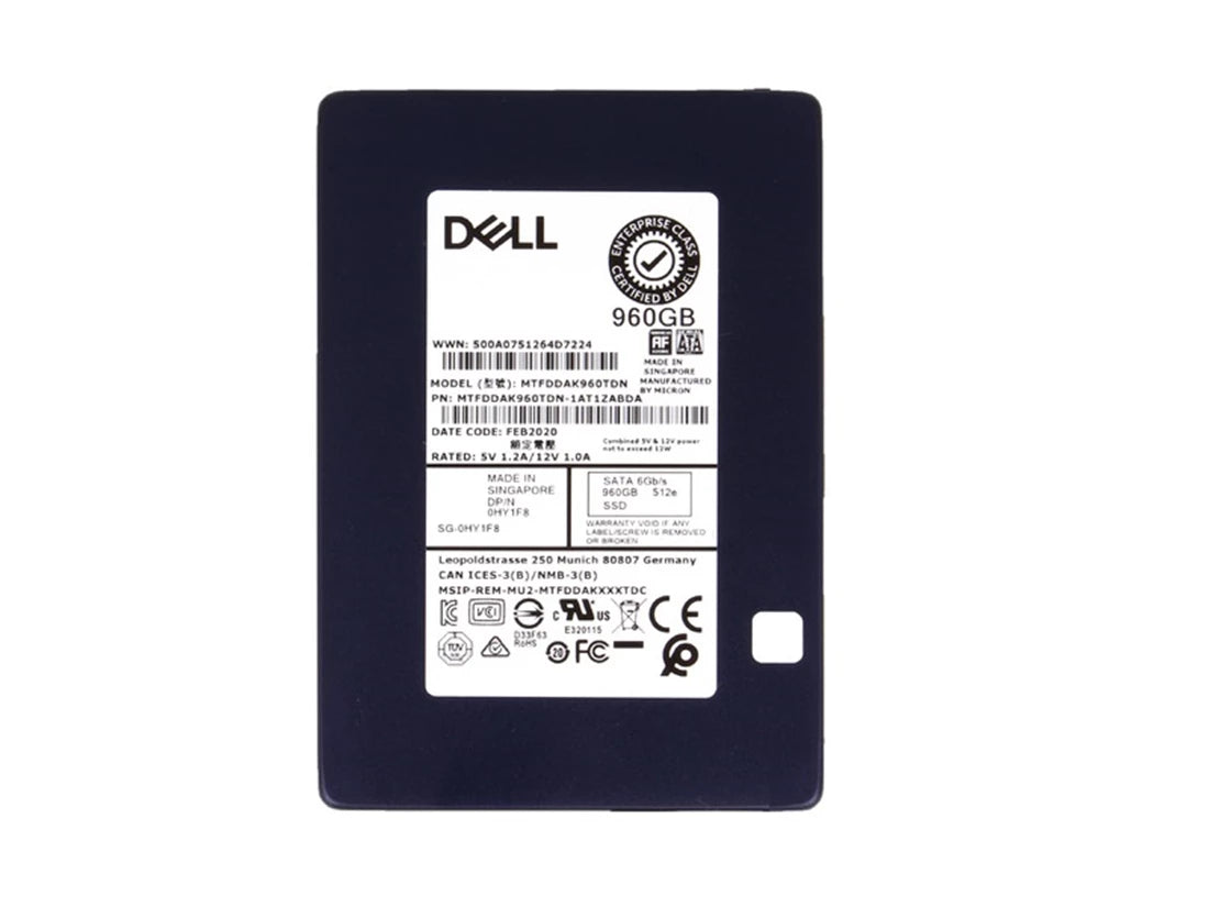 Micron 5200 Max MTFDDAK960TDN-1AT1ZABDA SSD 960GB SATA 6Gb/s DELL OEM | 사용된