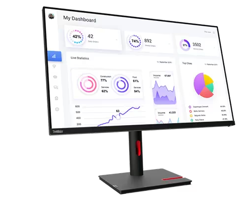 （<tc>全新行货</tc>) 联想 ThinkVision T32p-30，31.5 英寸无边框 IPS 显示屏，1000:1，4-6 毫秒，3840x2160，350 尼特，99%sRGB，2*HDMI+DP+USB-C，倾斜/旋转/升降/枢转，USB 集线器，以太网，TCO Display 9.0，ES，EPEAT Gold|Pn：63D2GAR1WW