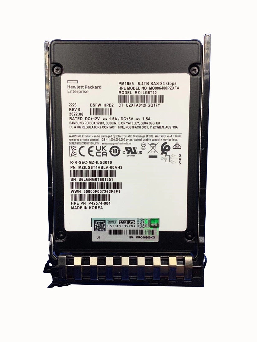 HPE P42574-004 6.4TB SAS 24G 2.5" Sff Mixed Use SSD | USED