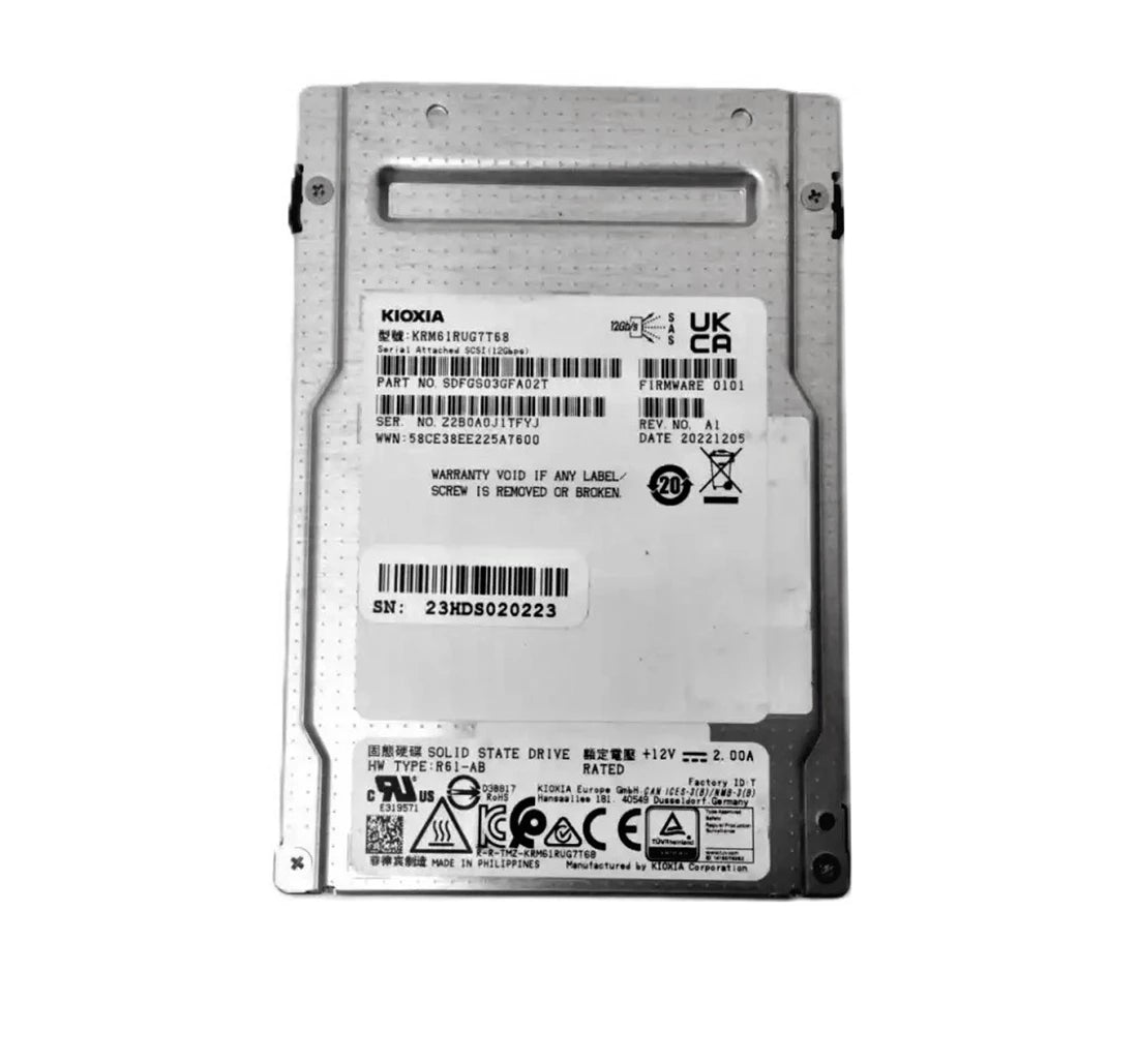 鎧俠 PM6 SDFGS03GFA02T 固態硬碟 7.68 TB SAS 12Gb/秒 |用過的 主圖