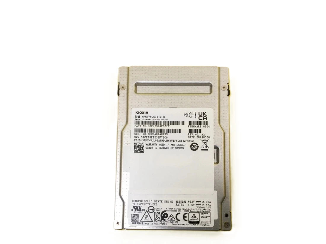 Kioxia PM7-R SDFU051GFB02T Read Intensive SSD 15.36 TB SAS 24Gb/s DELL OEM Brand New | USED