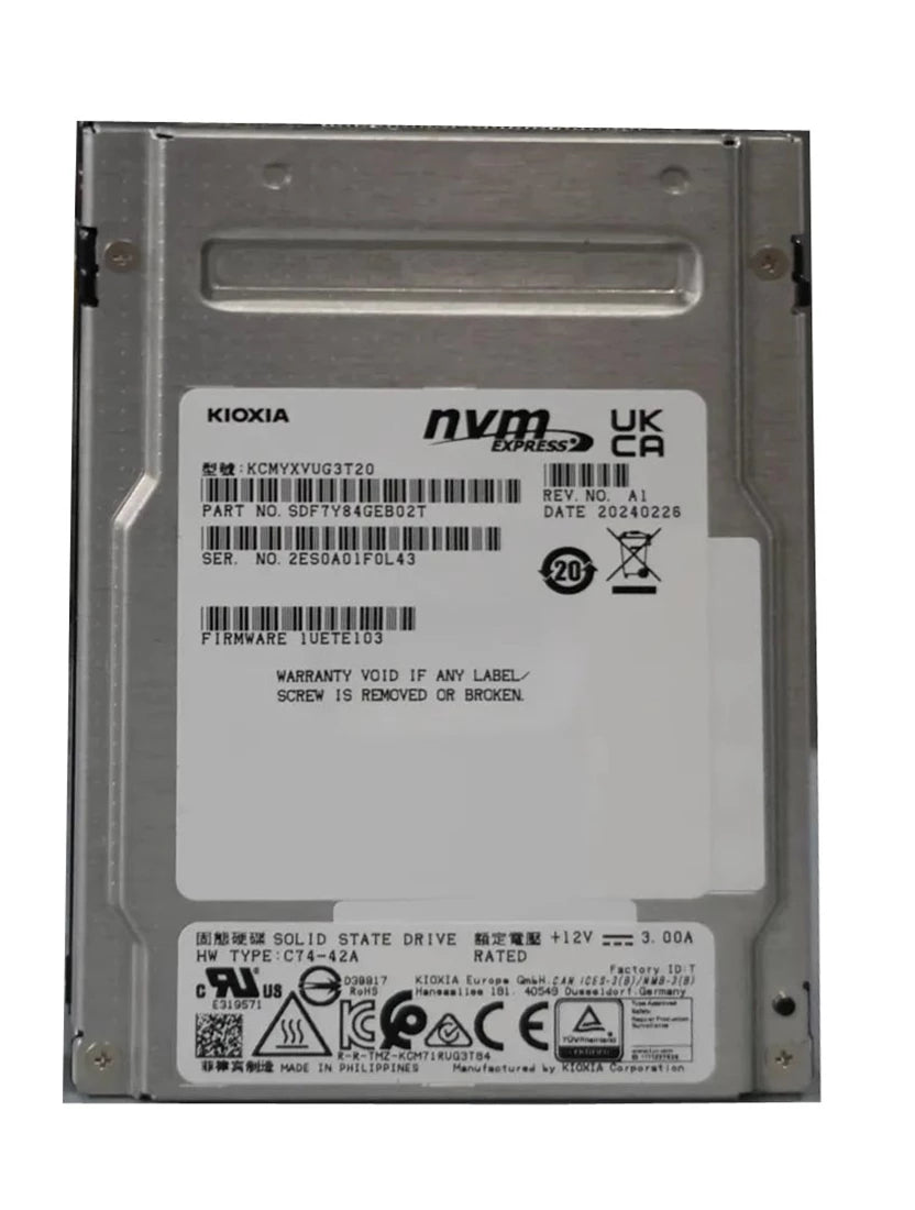 Kioxia CM7-V SDF7Y84GEB02T 混合用途 SSD 3.2 TB Pci Express 5.0 (NVMe) 2.0 SIE 全新 |用過的 主圖