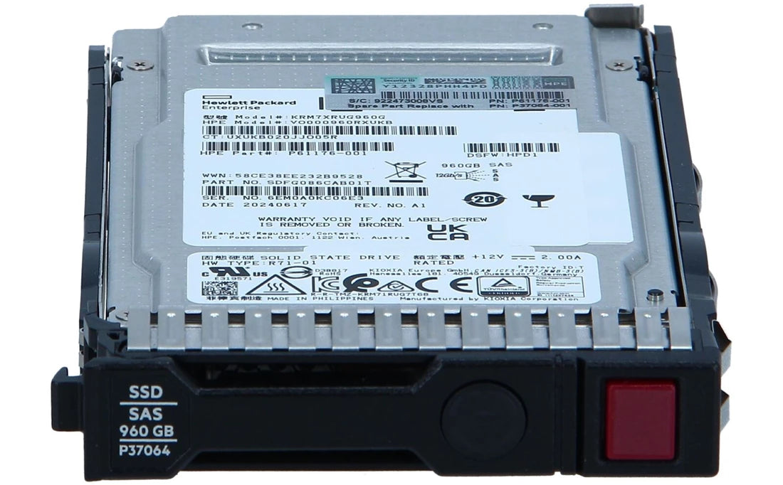 HPE P37021-001 960GB SAS-12Gbps 読み取り集中 2.5 インチ SC Sff SSD |使用済み