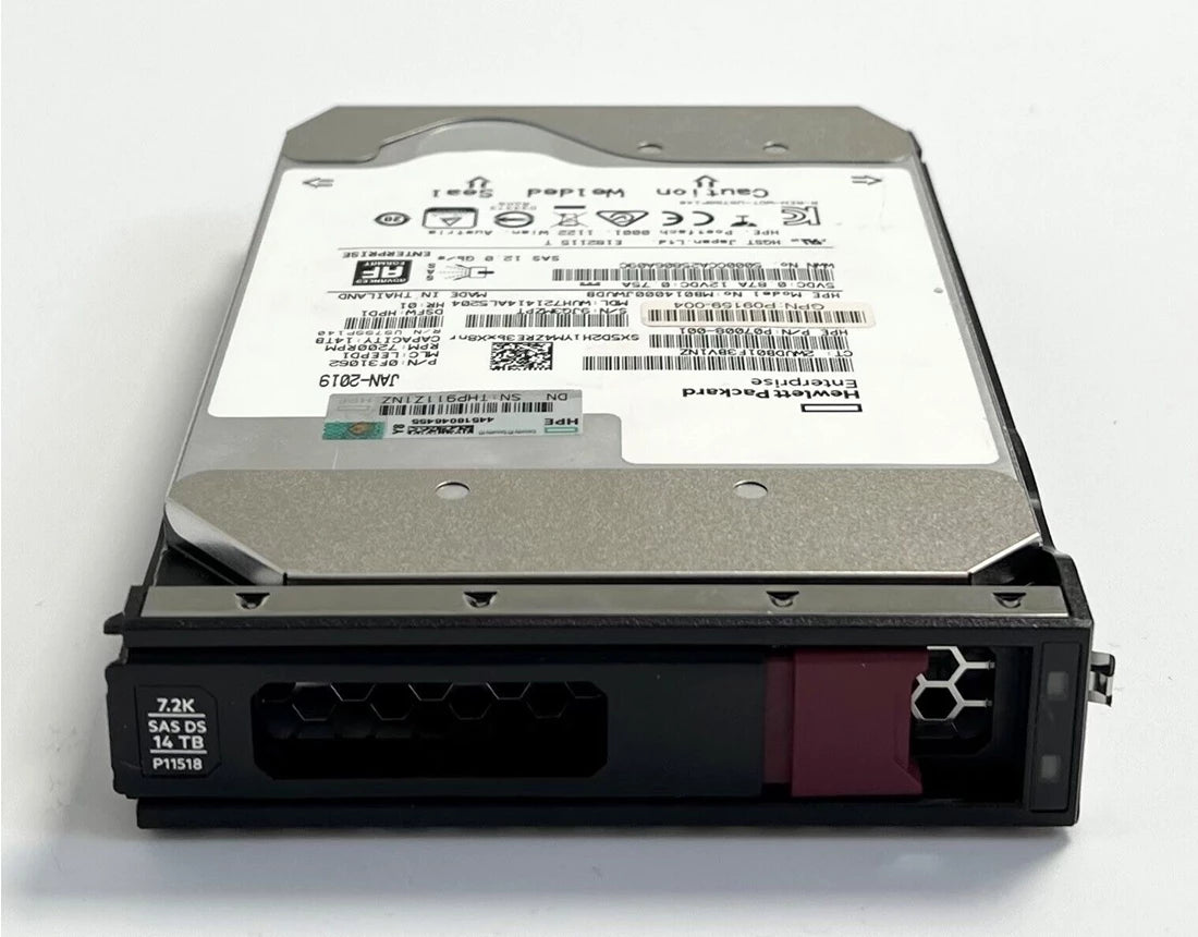 HPE MB014000JXUCC 미드라인 헬륨 하드 드라이브 14TB SAS 12Gb/s | 사용된