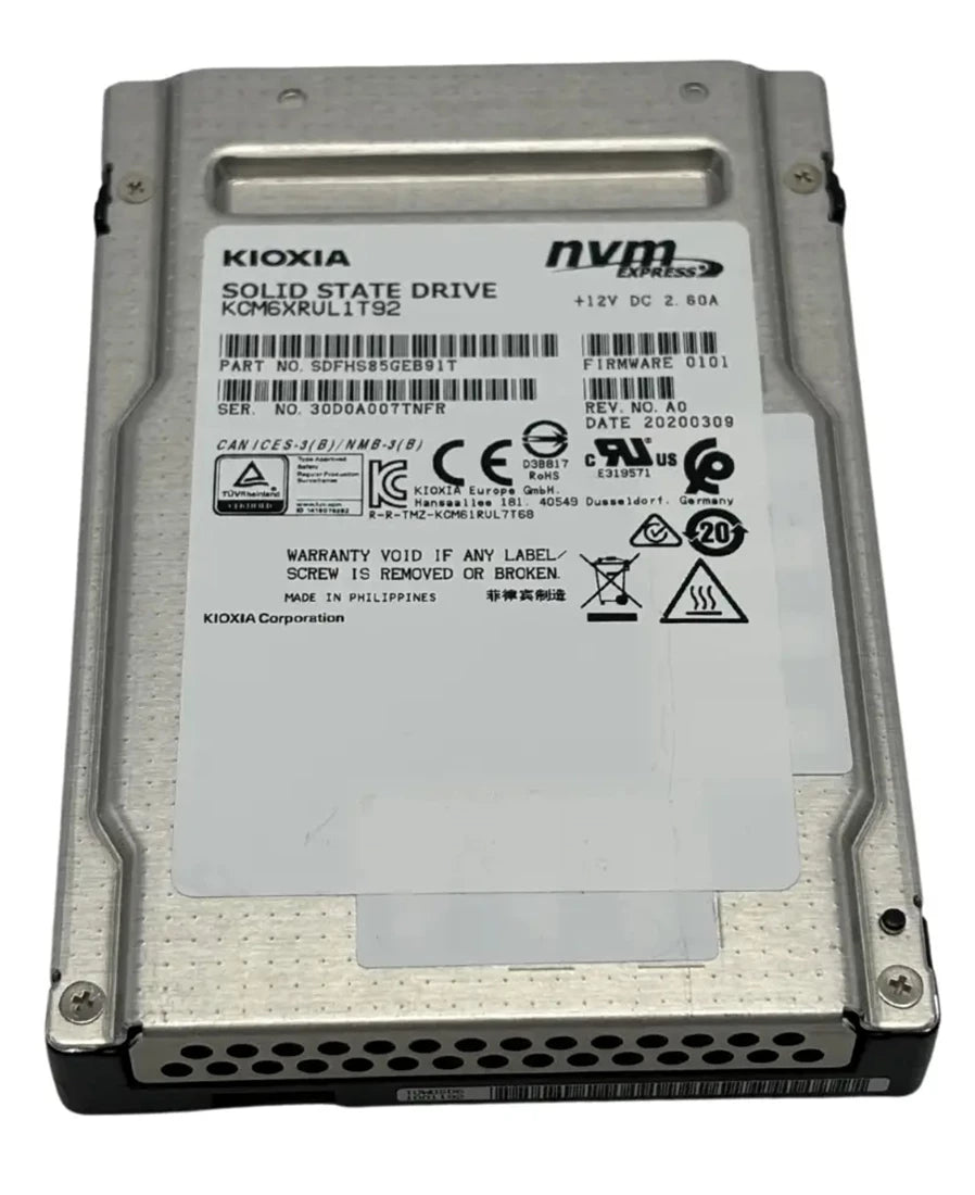 Kioxia SDFHS85GEB91T CM6-R Read Intensive 1.92TB PCIe 4.0 x4 (NVMe) SSD | USED