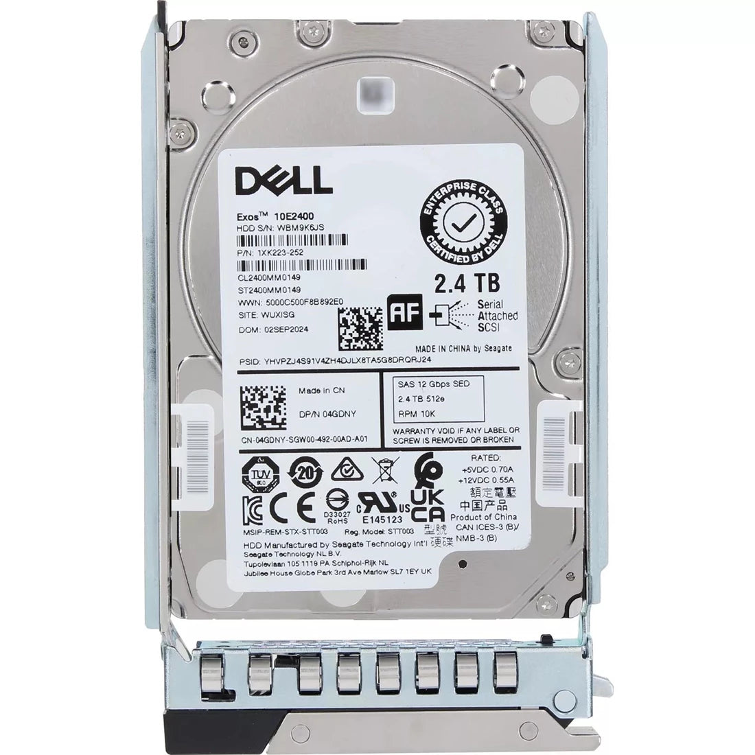 Dell 4GDNY 2.4TB 10K SAS-12Gbps 512e 256MB Self-Encrypting FIPS140 2.5inch Hot-Plug HDD | USED Main image
