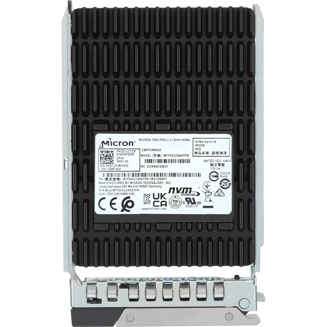 Dell NG1C6 960GB NVMe RI 2.5" U.3 PCIe Gen4 SSD | NEU Hauptbild
