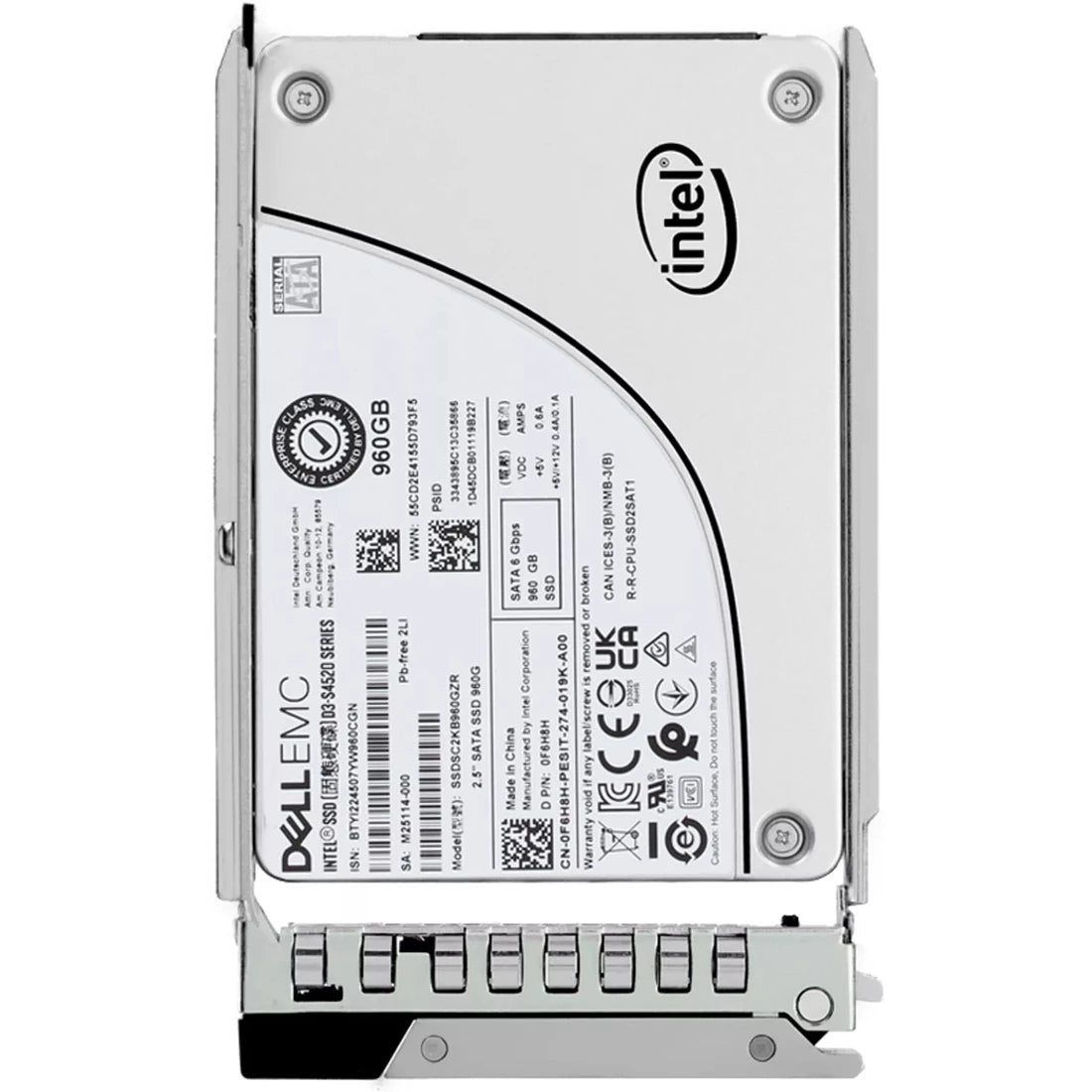 Dell F6H8H 960GB SATA-6Gbps Read-Intensive 1DWPD 2.5in Hot-Plug SSD Ref | USED Main image