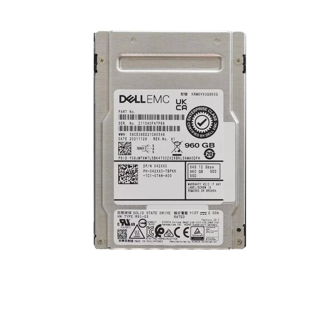 KIOXIA SDFGR56DAB02T 960gb SED SAS-12Gbps 混合用途 3DWPD 2.5 吋熱插拔 SSD |用過的 主圖