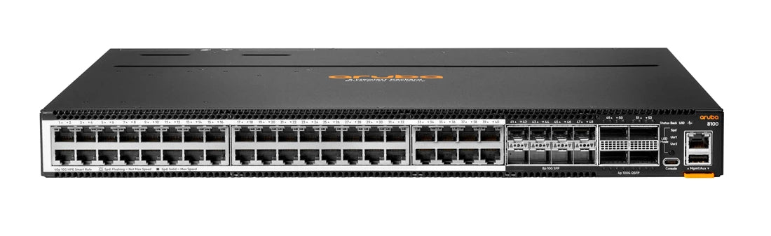 HPE R9W92A#ABA 아루바 CX8100 40x40G Base-T 8x10G SFP+ 4X40/100g QSFP28 FB 3F 2AC PSU <tc>네트워크 스위치</tc> Bdl | 중고