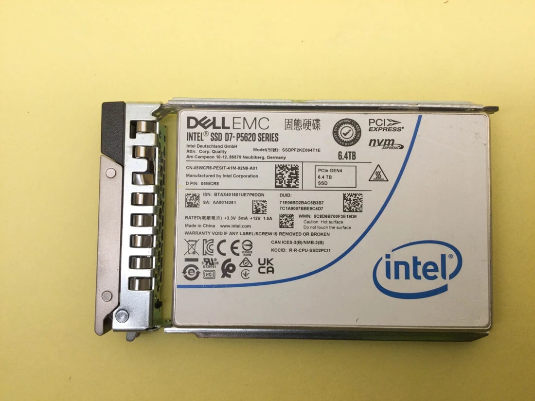 Dell 5WCR8 6.4TB PCIe Gen4 NVMe Mixed Use 2.5in Solid State Drive | USED