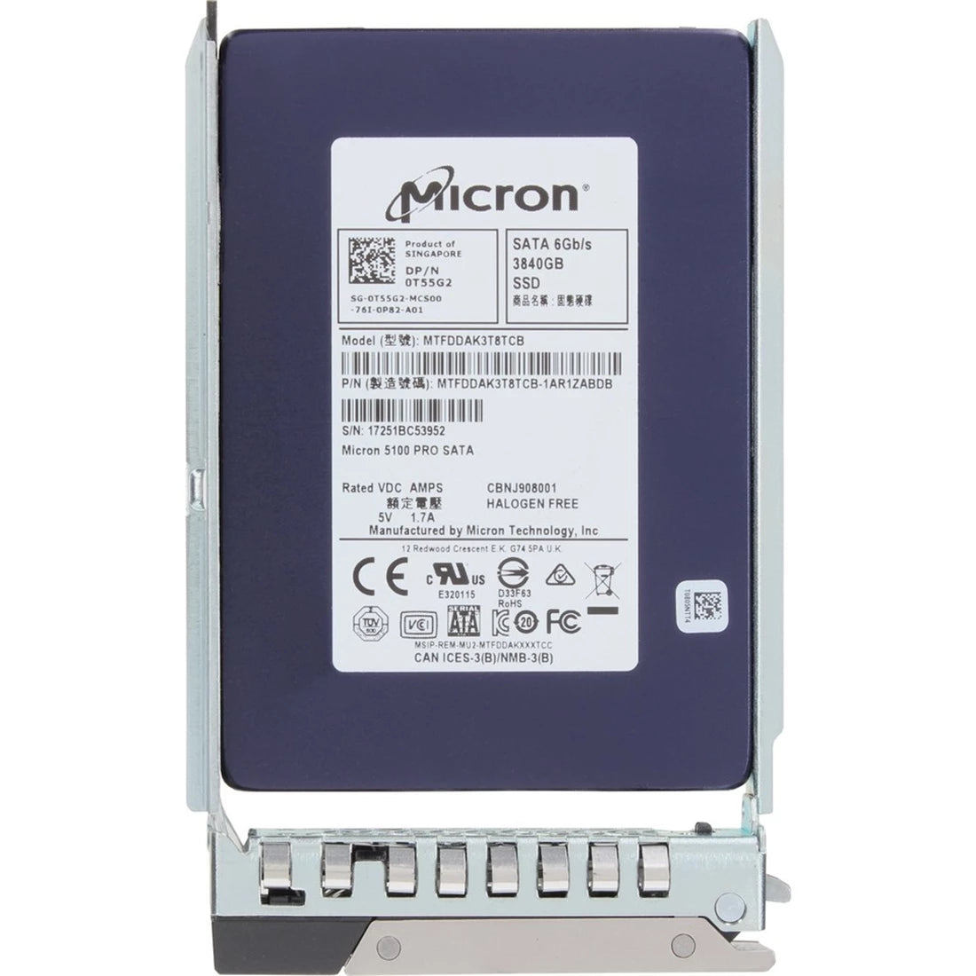 Dell T55G2 3.84TB SSD SATA Mix Use 6Gbps | USED 메인 이미지
