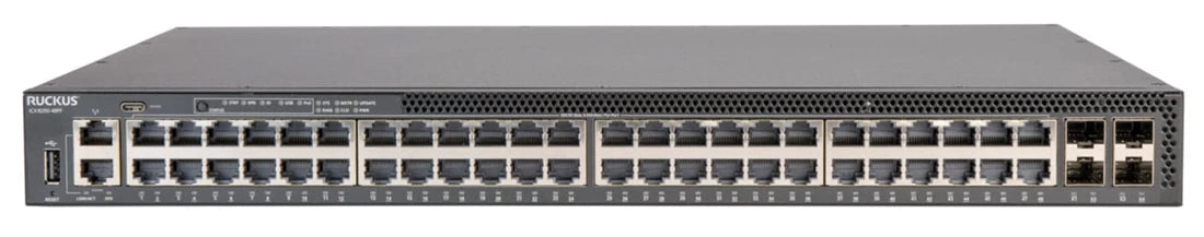 Ruckus ICX8200-48PF Série ICX 8200 : 48 ports PoE+ 1 Gb/s RJ-45, 4 ports SFP28 25 Gb/s <tc>Switch</tc> | OCCASION Image principale