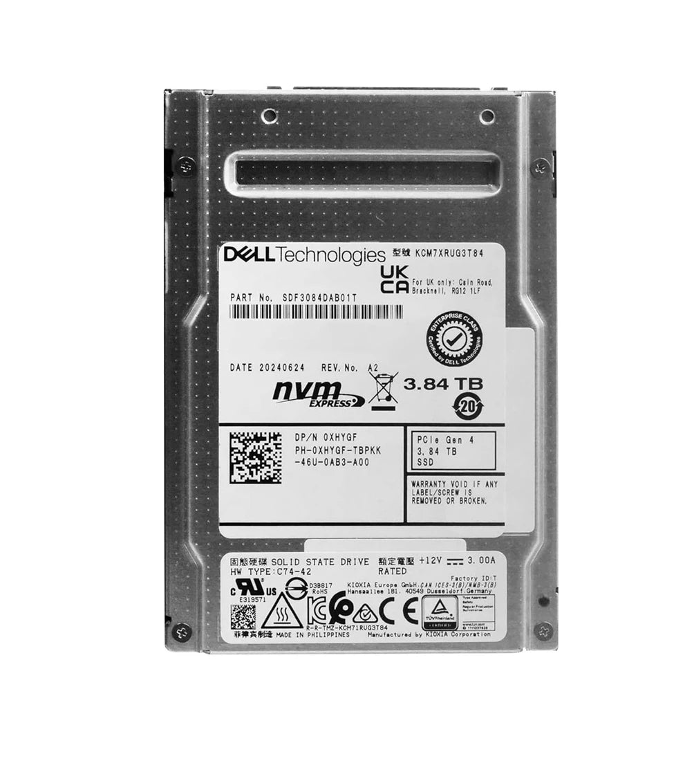 KIOXIA SDF3084DAB01T CM7-R SSD 3,84 TB U.2 PCI Express 5.0 (NVMe) DELL OEM Brandneu | GEBRAUCHT