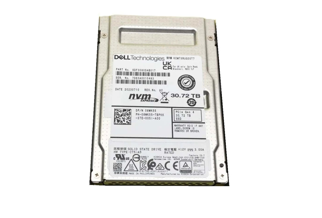 Kioxia SDF3080DAB01T CM7-R SSD 30.72 TB U.2 PCIe 4.0 x4 (NVMe) 戴尔 OEM |用过的 主图