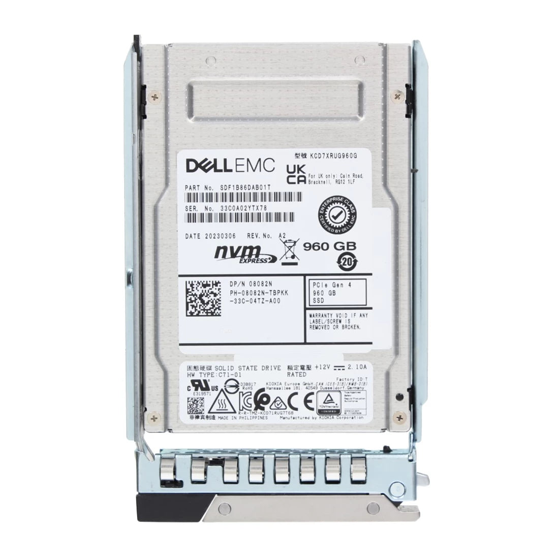 Dell 8082N 960GB PCIe Gen4 NVMe Read Intensive 2.5" U.2 SSD | NEW Main image