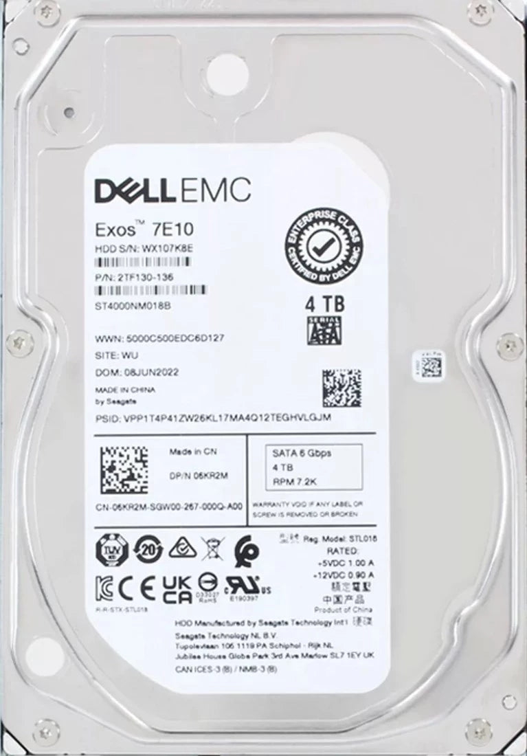 Seagate Exos 7E10 ST4000NM018B 4TB 7,2K RPM SATA-6Gb/s 3,5 inch Ổ cứng gắn trong Dell OEM | ĐÃ SỬ DỤNG