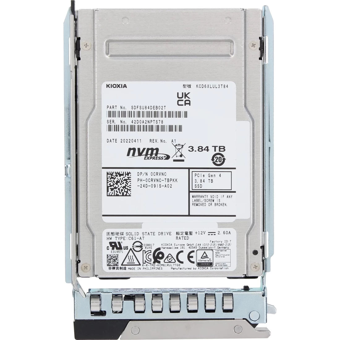 Dell CRVNC 3,84 TB PCIe Gen4 NVMe Leseintensive TLC 2,5 SSD | GEBRAUCHT