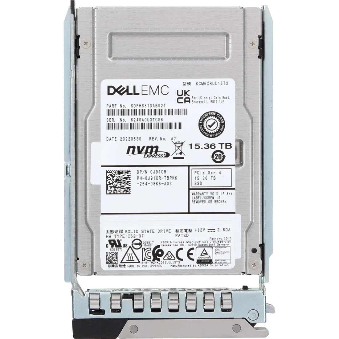 SSD Dell J91CR 15,36 To PCIe NVMe lecture intensive TLC 2.5 | TOUT NEUF