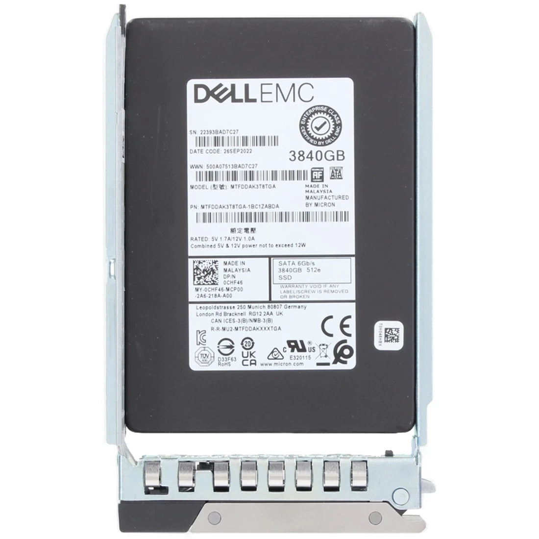 Dell CHF46 3.84Tb SATA-6Gbps 2.5Inch Read-Intensive 1DWPD Hot Plug SSD | USED