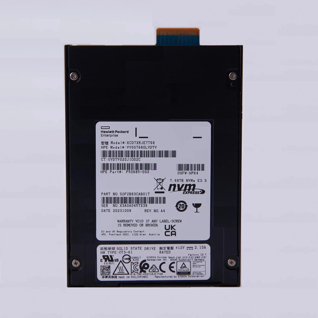 Kioxia SDF2B83CAB01T CD7-R SSD 7.68 TB Pci Express 5.0 (NVMe) HPE OEM | USED