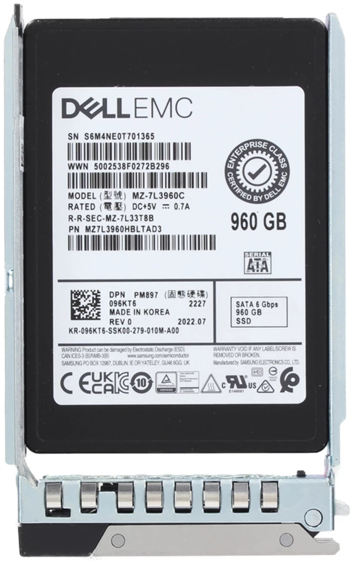 Dell 96KT6 960GB SSD SATA Mix Use 6Gbps TLC 512e Hot-Plug Drive | USED