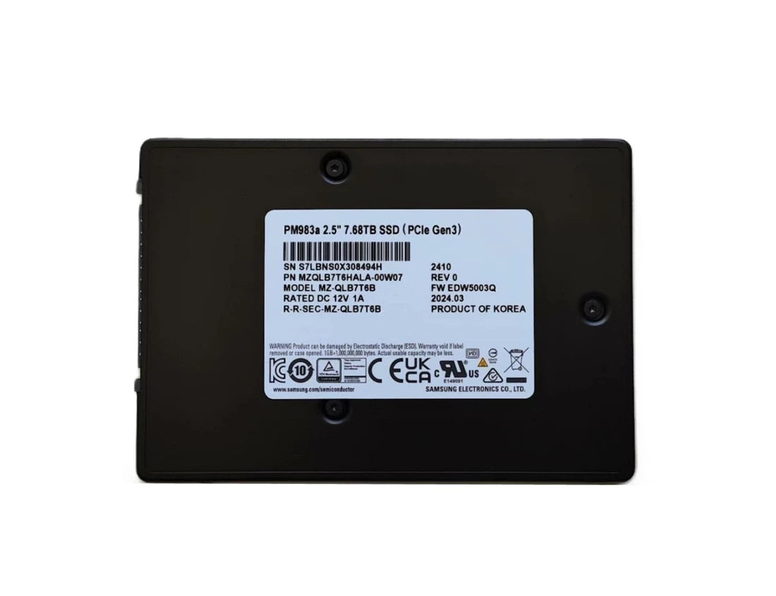 三星 PM983a MZQLB7T6HALA-00W07 全新/二手固态硬盘 7.68 TB PCIe 3.0 x4 (NVMe)