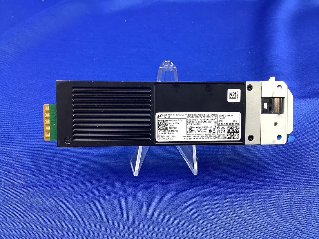 戴爾 8G76D 7.68TB PCIe NVMe Gen4 E1.S SED固態硬碟 | 二手 主圖