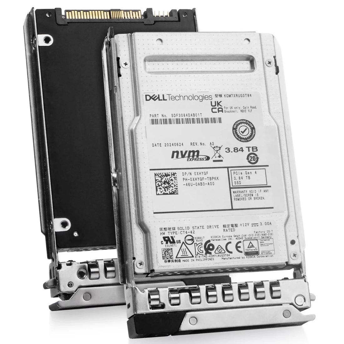 Dell 0XHYGF 3.84TB 1 DWPD PCIe Gen 4.0 x4 8GB/s 3D TLC U.2 NVMe 2.5 SSD | USED