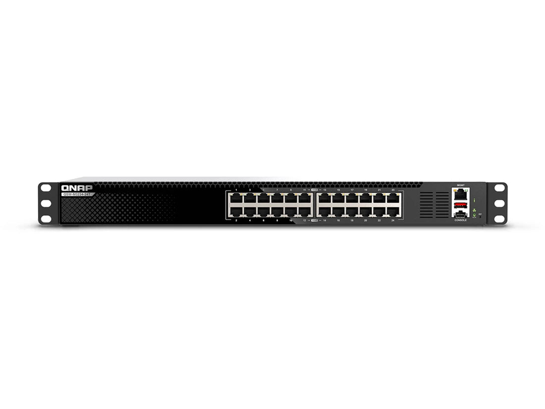 QNAP QSW-M3224-24T-US 1U Rackmount 24-port 10GbE Multi-gigabit L3 Lite managed switch | USED