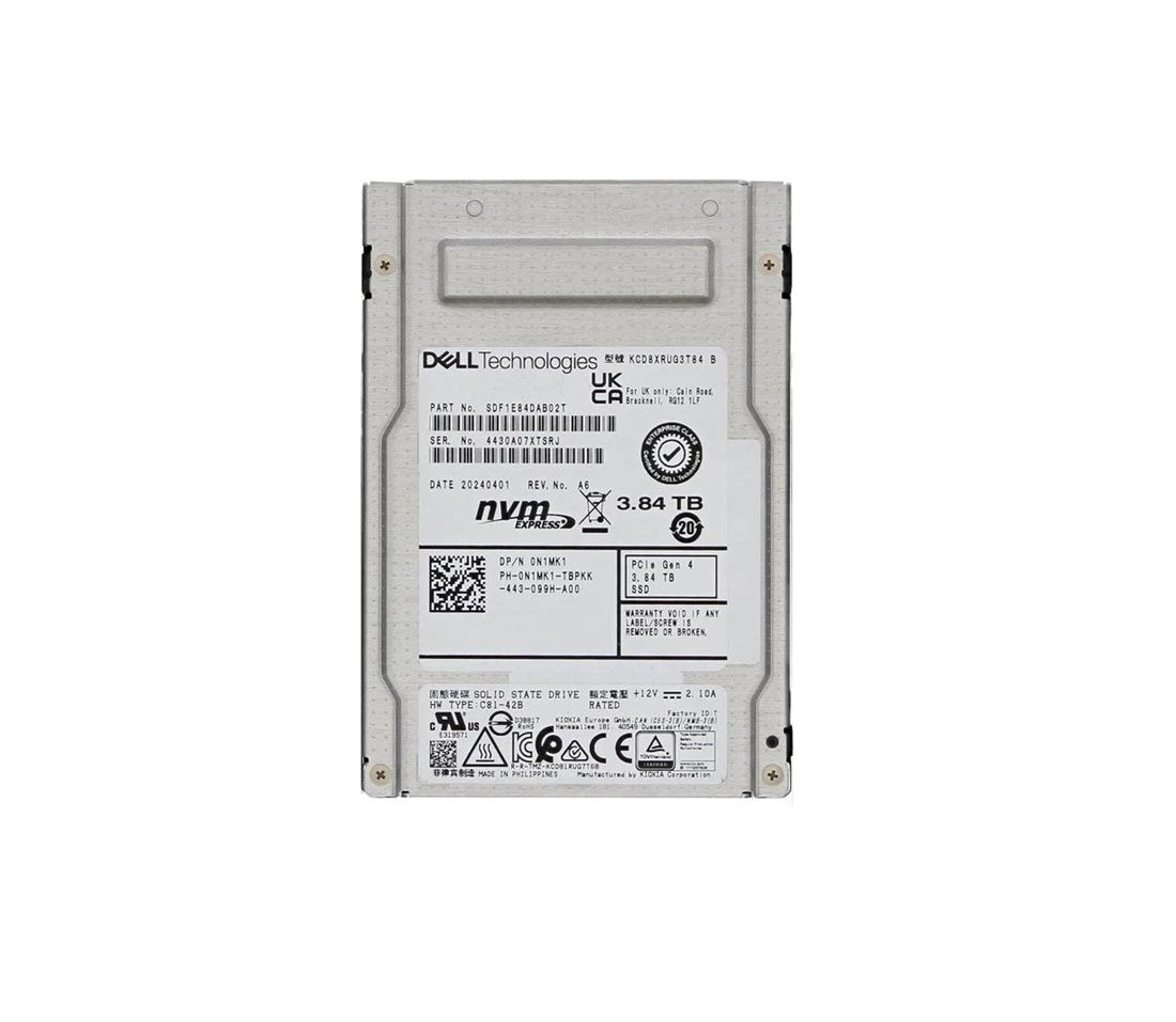 Kioxia KCD8XRUG3T84 3,84 TB Leseintensive PCI-e 4.0 X4 2,5 Zoll SSD Dell OEM | GEBRAUCHT