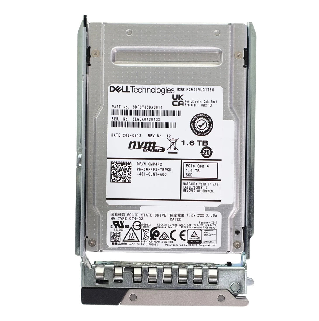 Dell MP4F2 1,6 TB PCIe Gen4 NVMe U.2 2,5 Zoll SSD für gemischte Verwendung | GEBRAUCHT Hauptbild