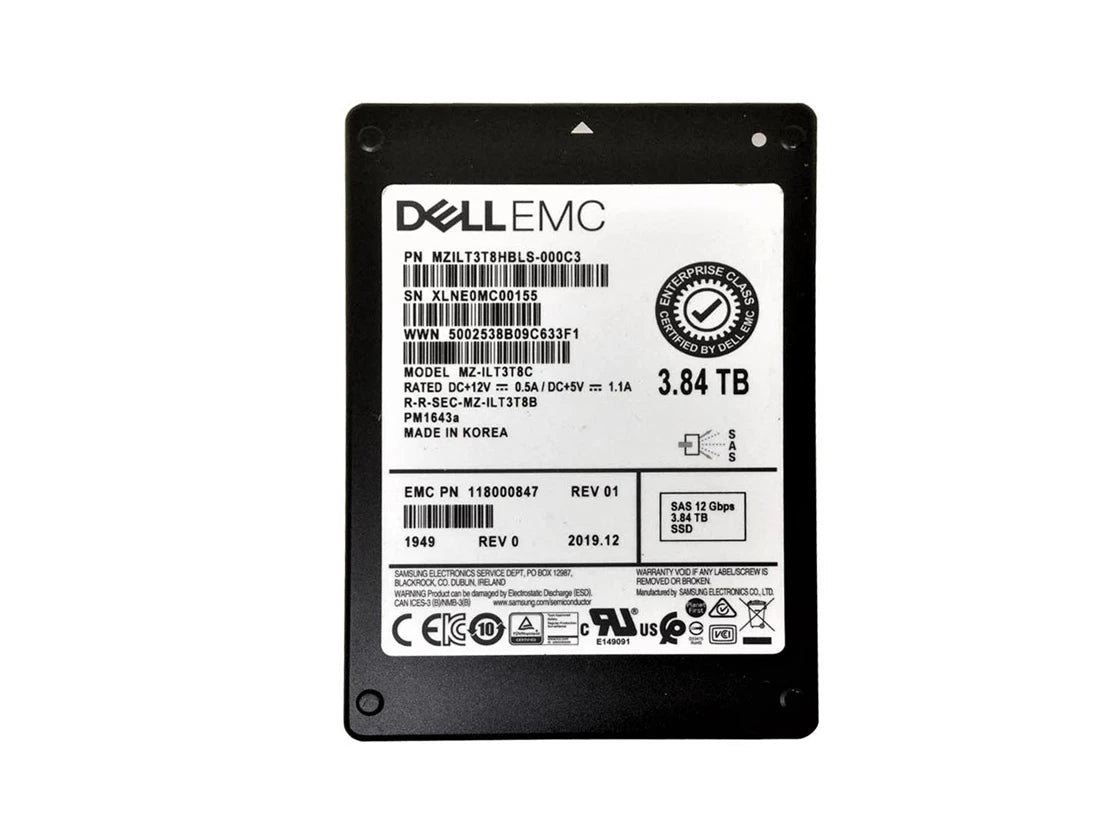 EMC PM1643a MZILT3T8HBLS-000C3 SSD 3.84TB SAS 12Gb/s DELL OEM | 사용된