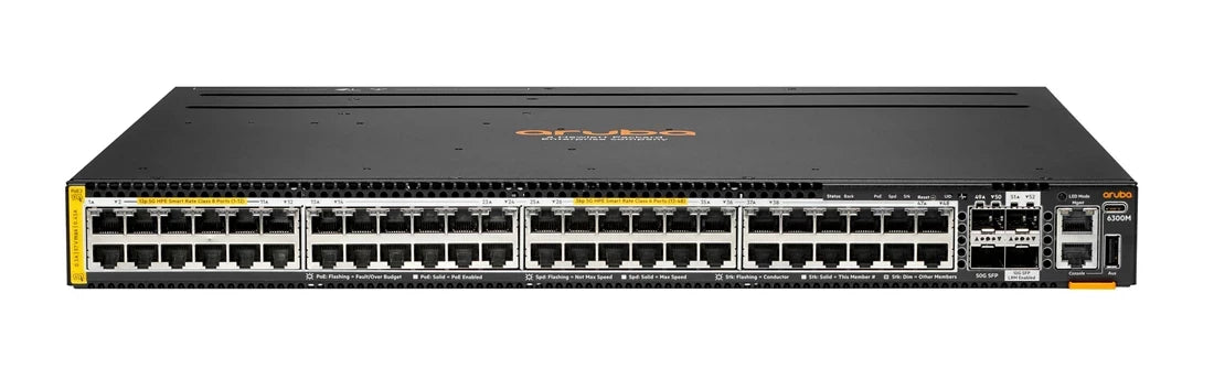 HPE R8S91A Aruba CX 6300M 12路 CL8 PoE 36路 CL6 PoE SR 1G/2.5G/5G 2路 50G 2路 10G <tc>交换机</tc> 翻新 | 二手