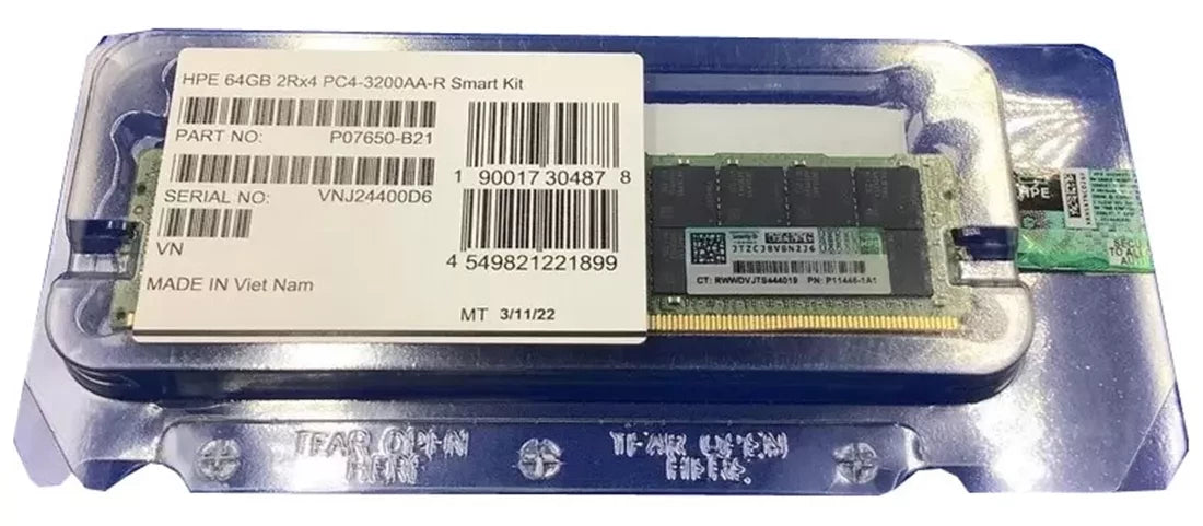 HPE P30673-001 64GB PC4-25600 DDR4 3200MT/s 2Rx4 ECC 記憶體 |用過的 主圖