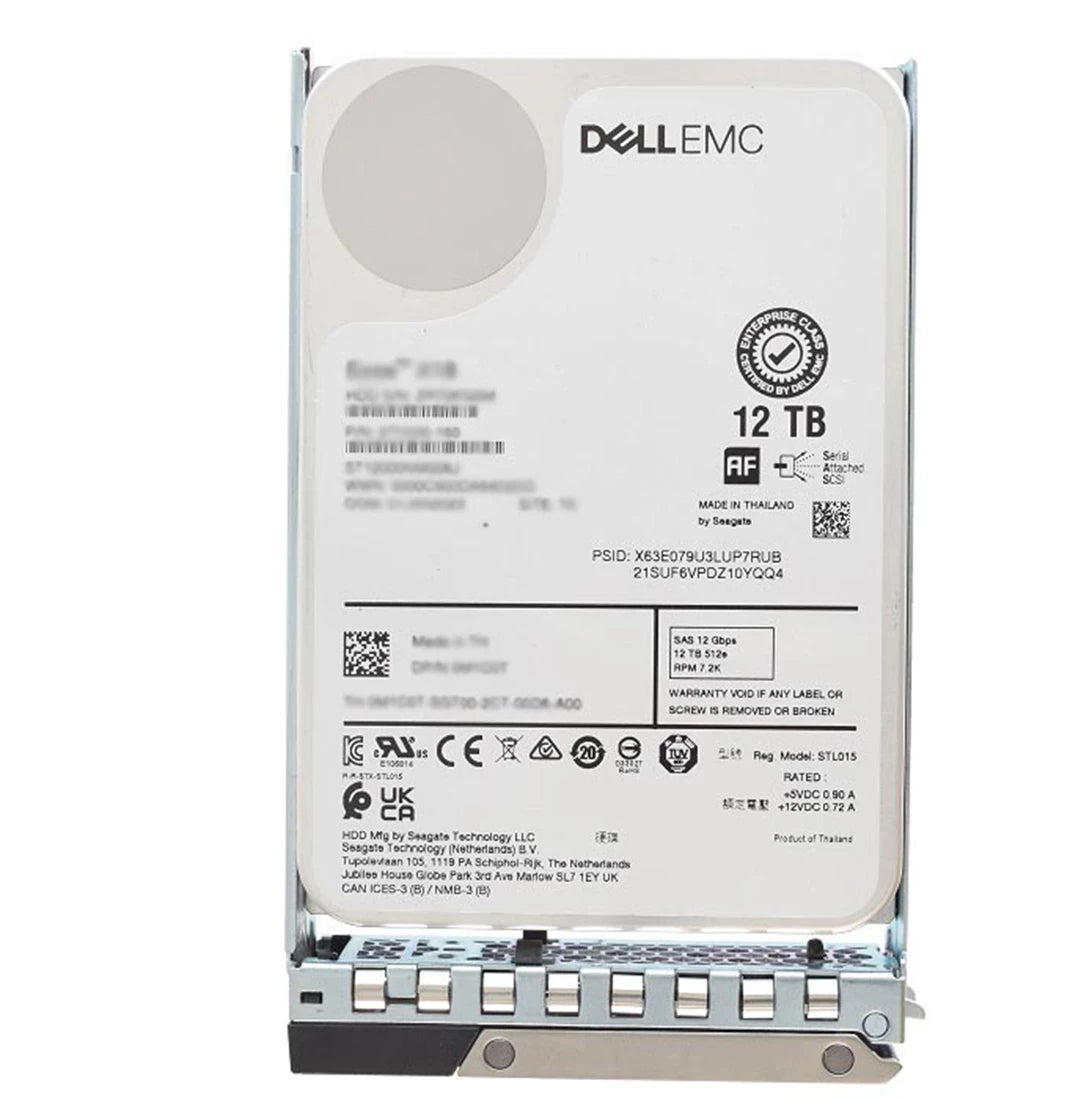 Dell 849H4 12TB 7.2K SAS-12Gbps 512e 3.5 インチ ホットプラグ ハード ドライブ (トレイ付き) |使用済み